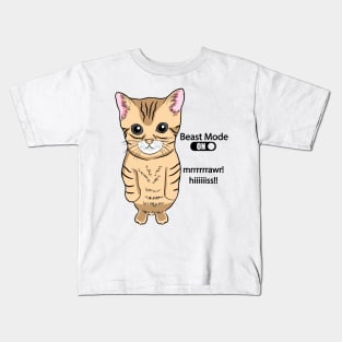 Cute Standing Cat Meme Beast the Mode ON Funny Kitten Meme Kids T-Shirt